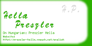 hella preszler business card
